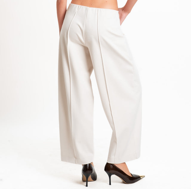 Dixie-Pantalone punto milano elastico in vita - burro