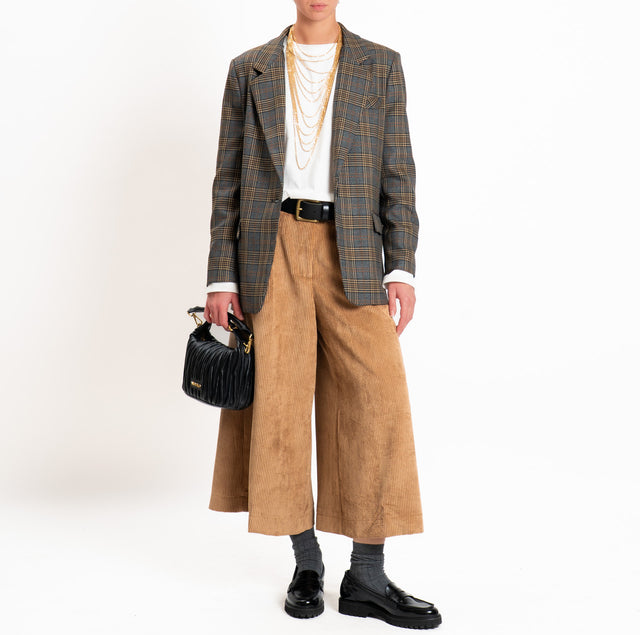 Dixie-Pantalone velluto 500 righe cropped - camel