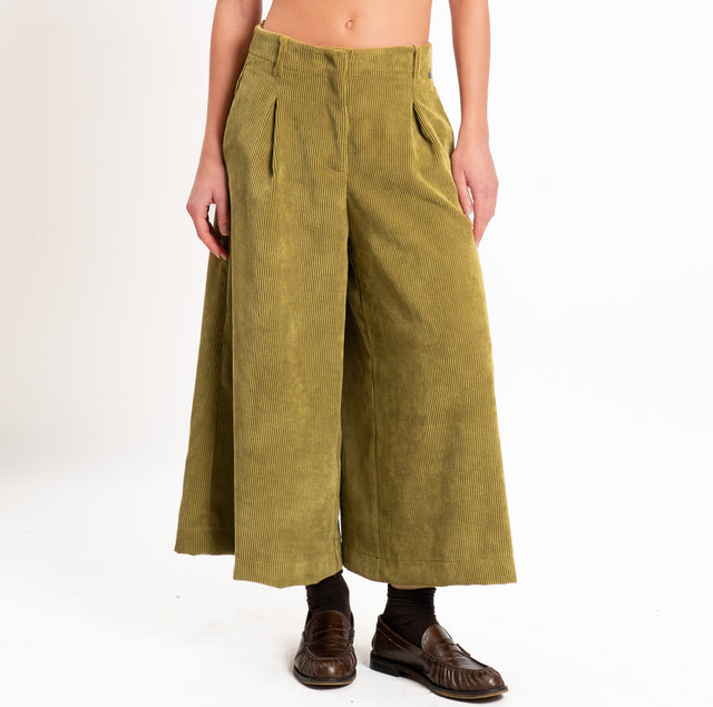 Dixie-Pantalone velluto 500 righe cropped - olio