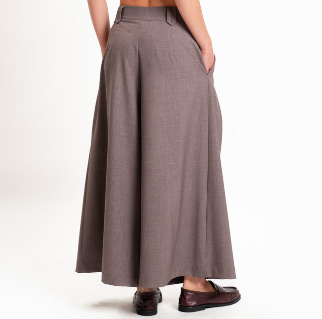 Dixie-Pantalone cropped wide leg - nocciola
