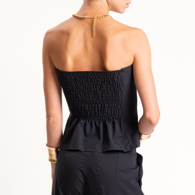 Dixie-Top a fascia elastico dietro - nero