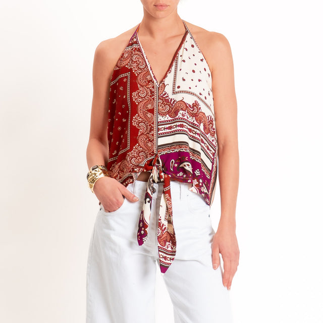 Dixie-Top fantasia bandana - burro/magenta/moro