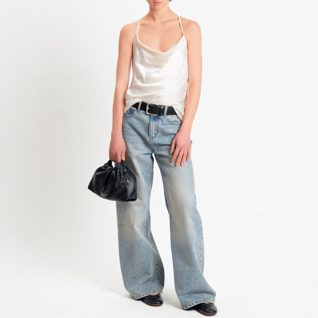 Dixie- Top satin incrociato - burro