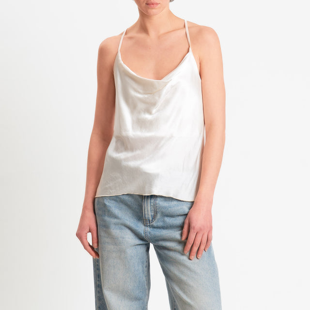 Dixie- Top satin incrociato - burro