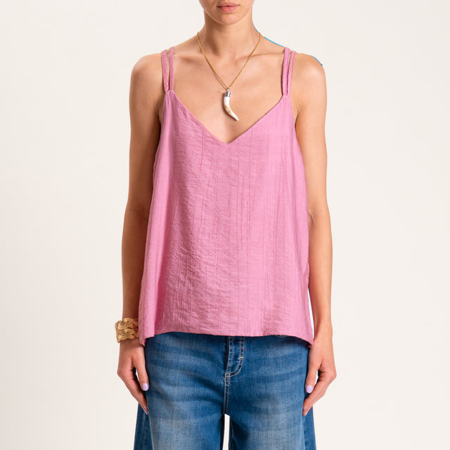 Dixie-Top viscosa goffrato bretelle regolabili - onion