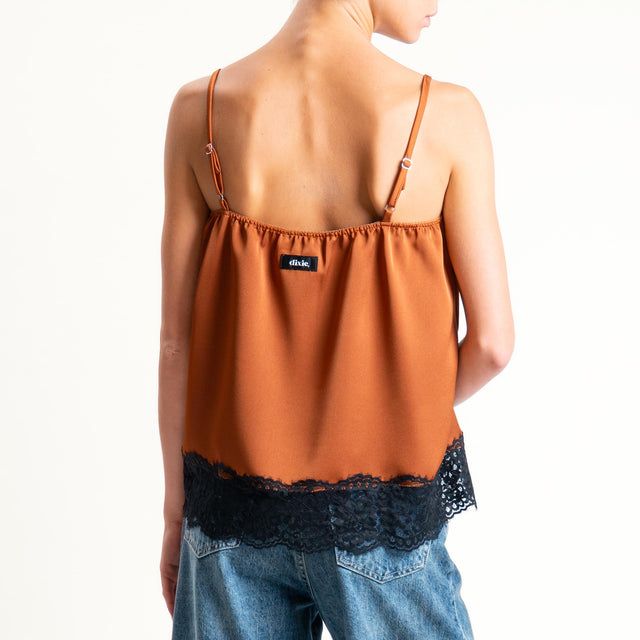 Dixie-Top con pizzo bretelle regolabili - coccio