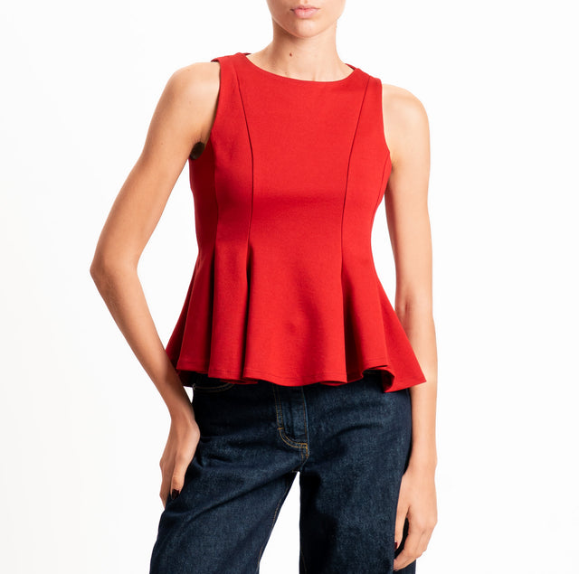 Dixie-Top punto milano zip dietro - rosso