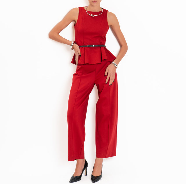 Dixie-Top punto milano zip dietro - rosso