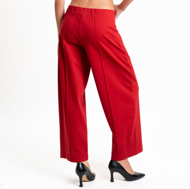 Dixie-Pantalone punto milano elastico in vita - rosso