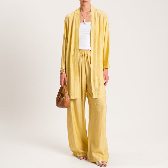 Dixie-Kimono viscosa goffrato con tasche - kaky