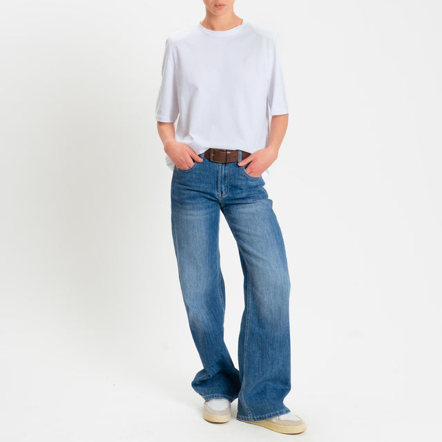 Dixie-T-shirt mezza manica con spalline - bianco