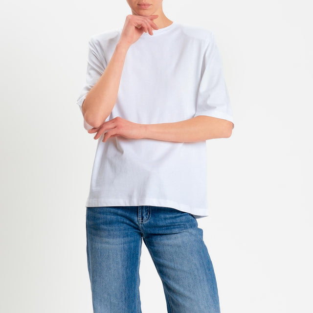 Dixie-T-shirt mezza manica con spalline - bianco