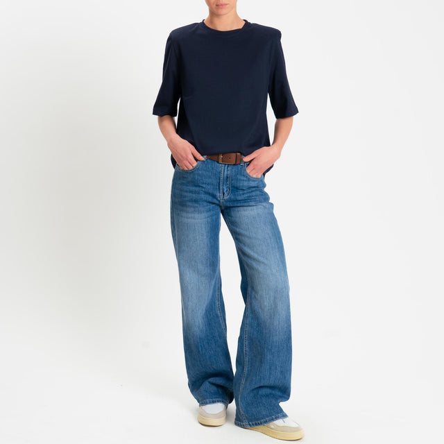 Dixie-T-shirt mezza manica con spalline - blu