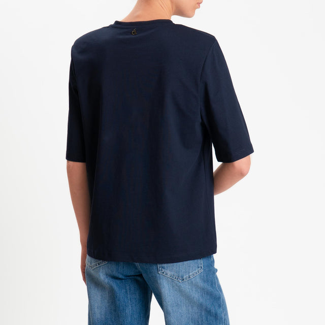 Dixie-T-shirt mezza manica con spalline - blu