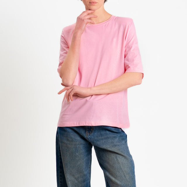 Dixie-T-shirt mezza manica con spalline - rosa