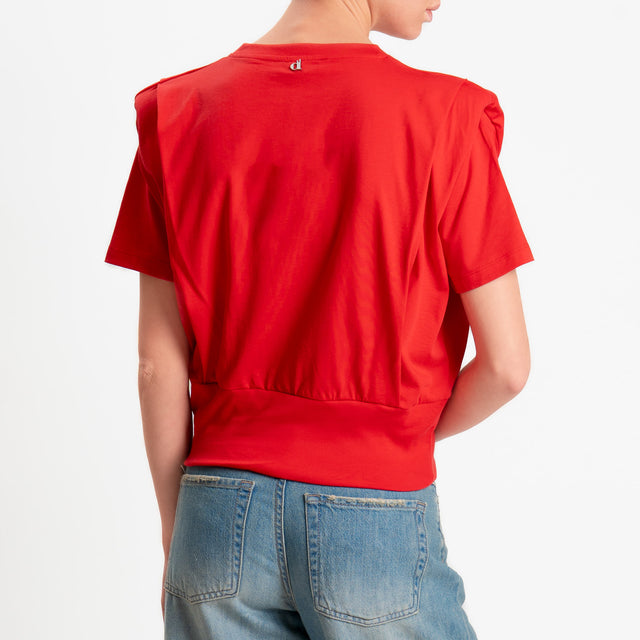 Dixie-T-shirt spalline con pinces - rosso