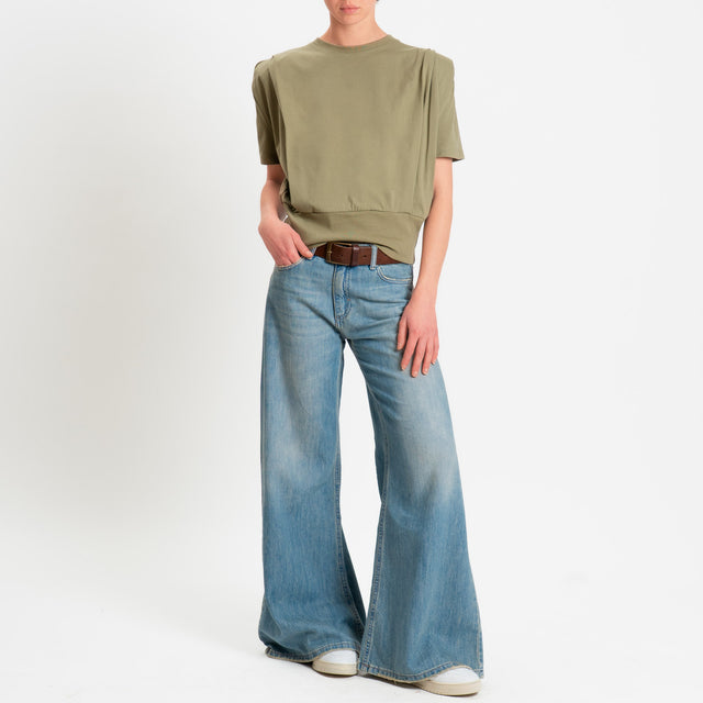 Dixie-T-shirt spalline con pinces - militare