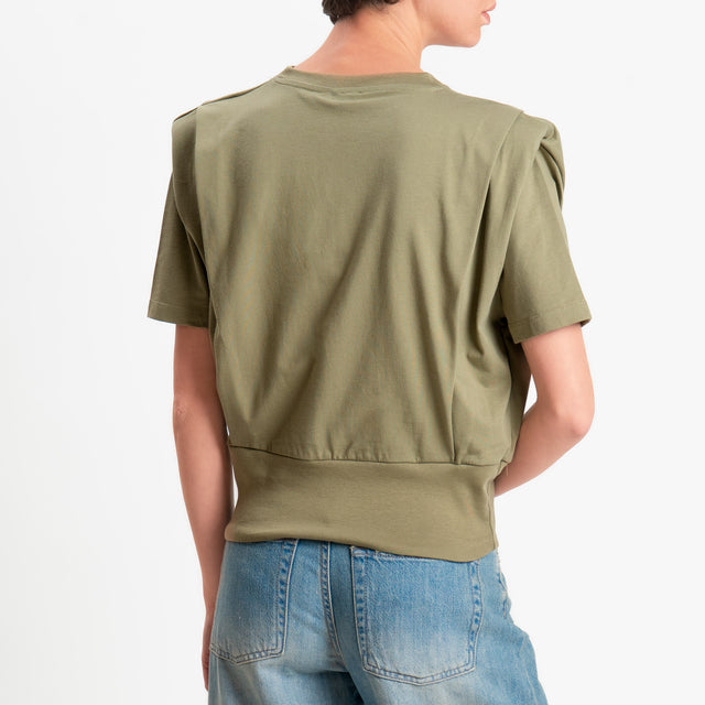 Dixie-T-shirt spalline con pinces - militare