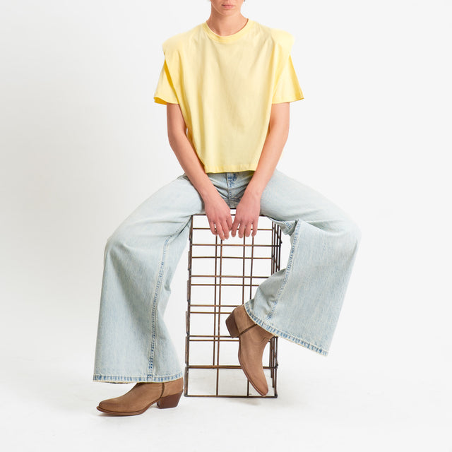 Dixie-T-shirt con spalline - giallo