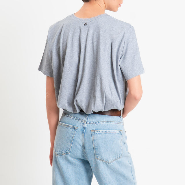 Dixie-T-shirt girocollo elastico in vita - grigio