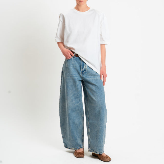 Dixie-T-shirt asimmetrica con spalline - panna