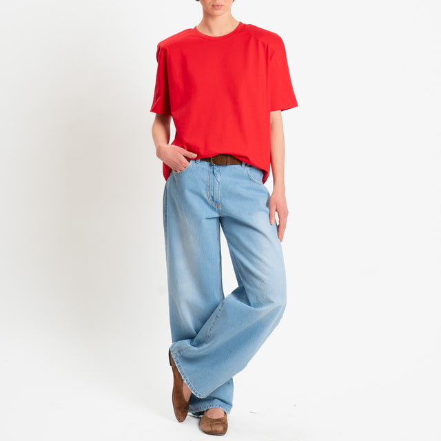 Dixie-T-shirt con spalline - rosso