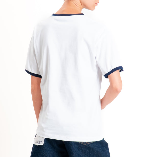 Dixie-T-shirt con stampa - bianco/blu