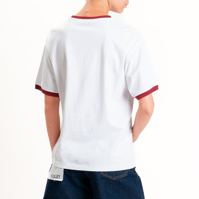 Dixie-T-shirt "LAS CEREZAS" - bianco/bordeaux