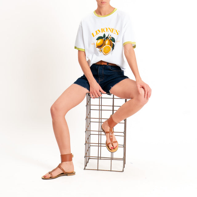 Dixie-T-shirt "LIMONES" - bianco/verde