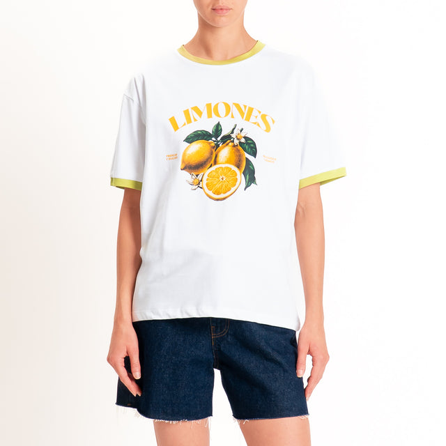Dixie-T-shirt "LIMONES" - bianco/verde