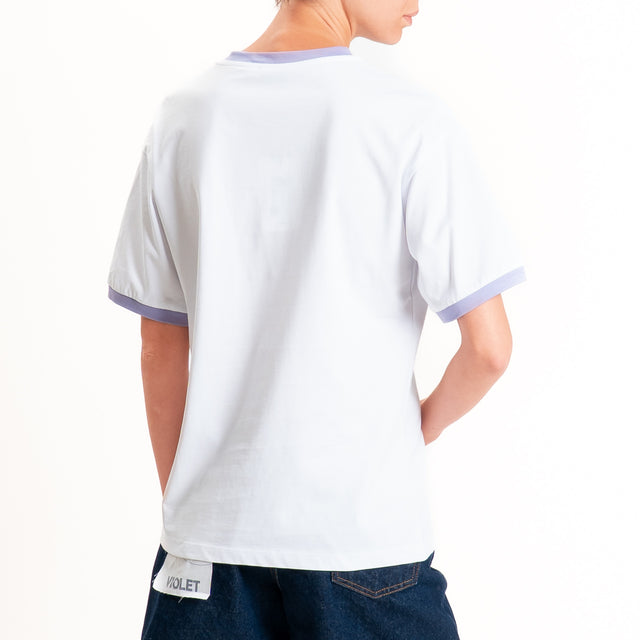 Dixie-T-shirt "CALIFORNIA SURF" - bianco/lilla