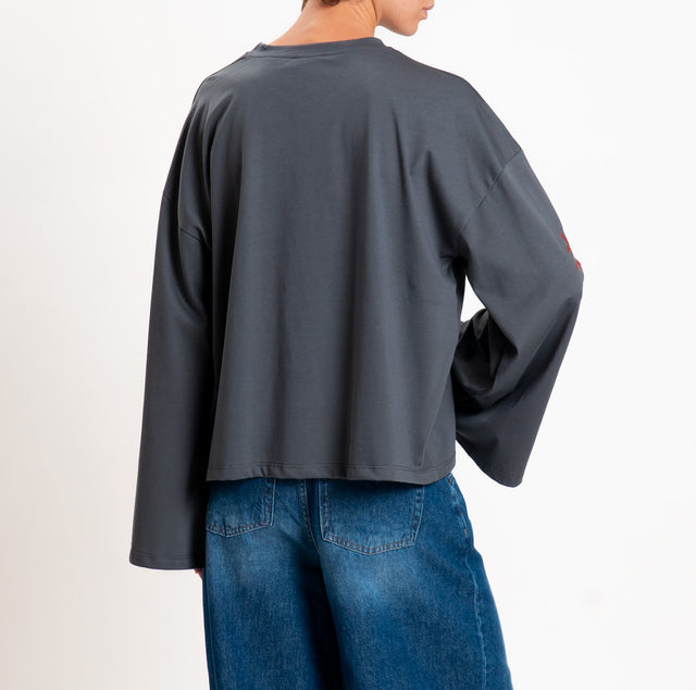 Dixie T-shirt with JAPAN print - lead