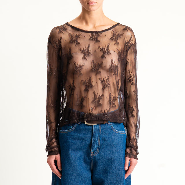 Dixie-Blusa in pizzo - moro