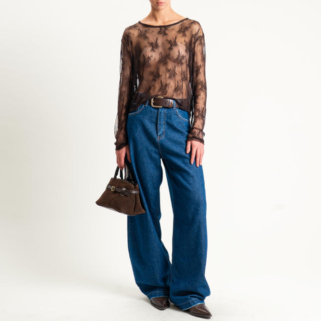 Dixie-Blusa in pizzo - moro