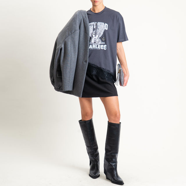 Dixie-T-shirt giutar "FEARLESS" con applicazioni - piombo