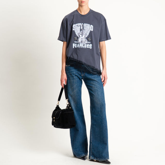 Dixie-T-shirt giutar "FEARLESS" con applicazioni - piombo