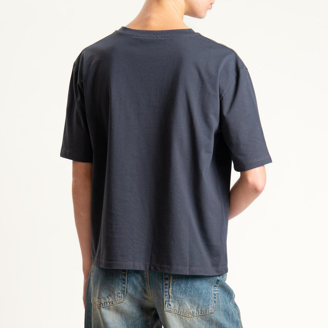 Dixie- T-shirt "ROCK AND ROLL" con applicazioni - piombo