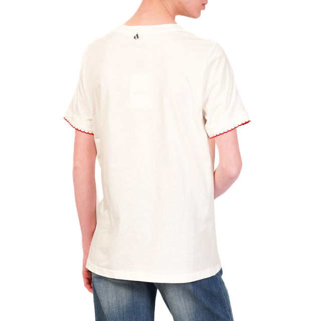 Pin de camiseta Dixie con cerezas - blanco