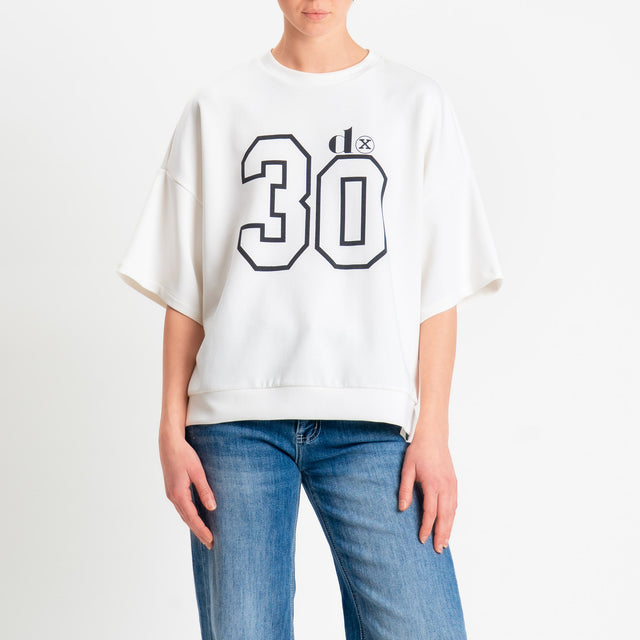Dixie-T-shirt in felpa stampa n.30 - panna