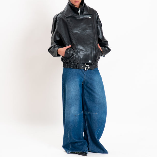 Dixie-Bomber similpelle - nero