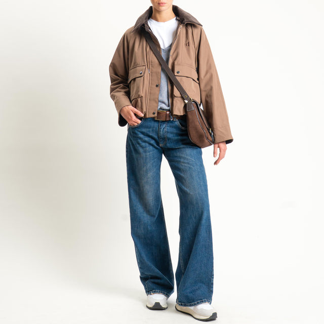 Dixie- Trench corto con cappuccio removibile - moro