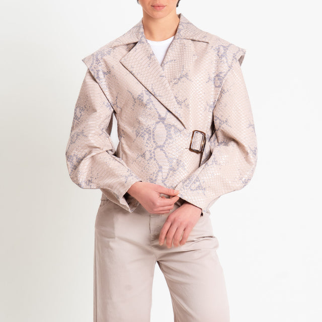 Dixie-Giacca stampa pitone - nude/grigio