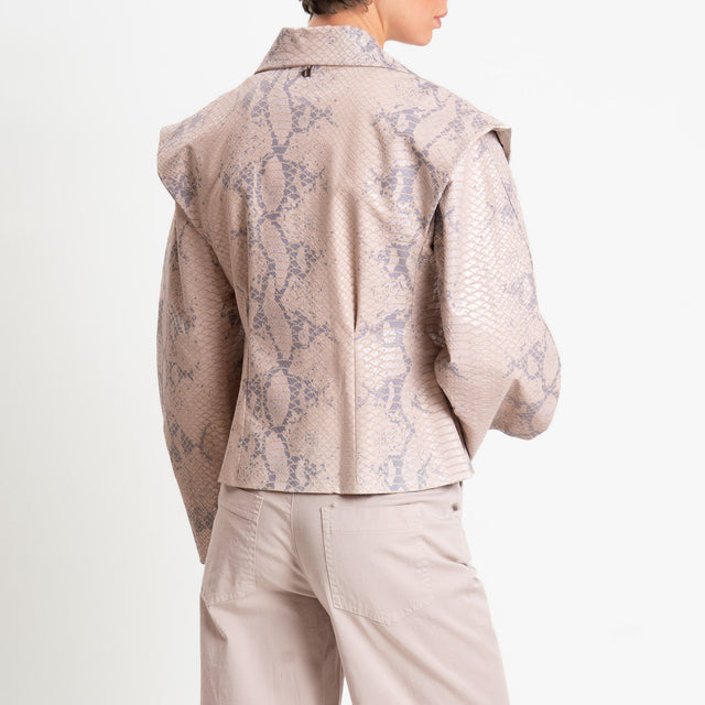 Dixie-Giacca similpelle stampa pitone - nude/grigio