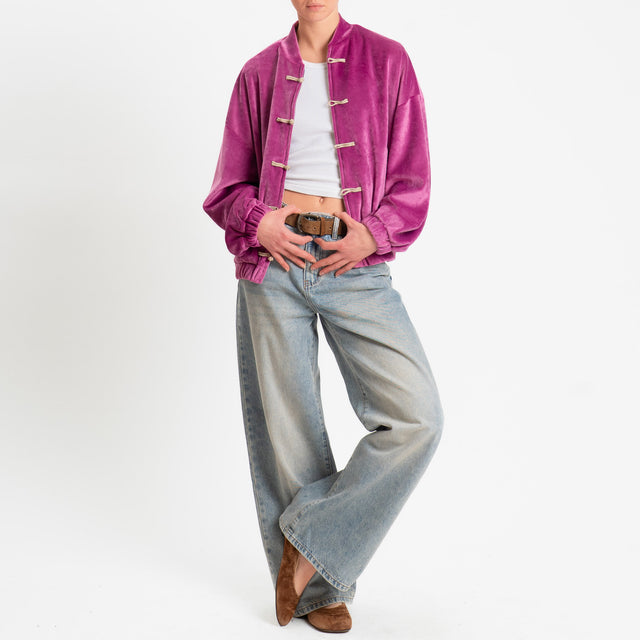 Dixie-Bomber mandarin in ciniglia - fucsia