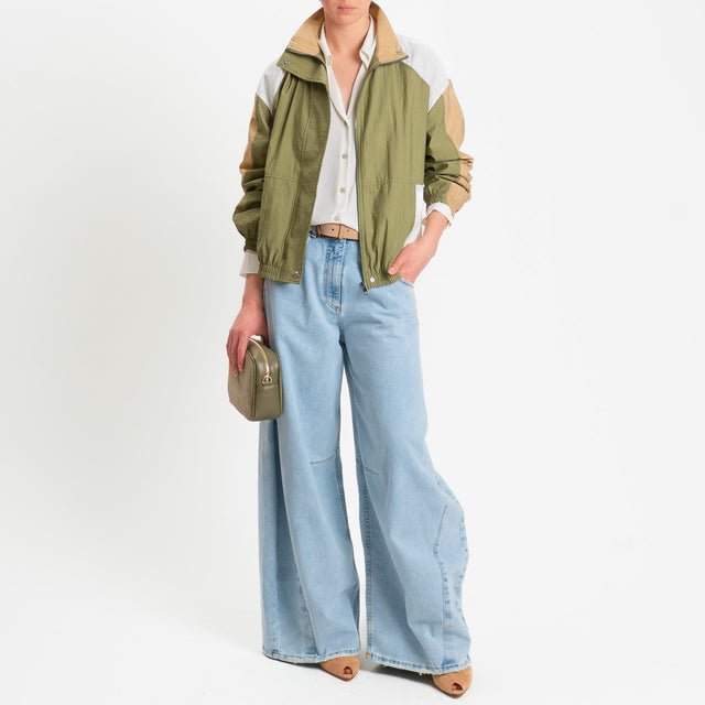 Dixie-Bomber multicolor - salvia/bianco/biscotto