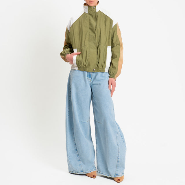 Dixie-Bomber multicolor - salvia/bianco/biscotto