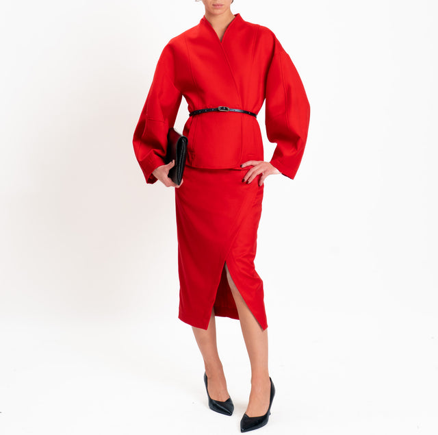 Dixie-Giacca doppiopetto manica palloncino - rosso