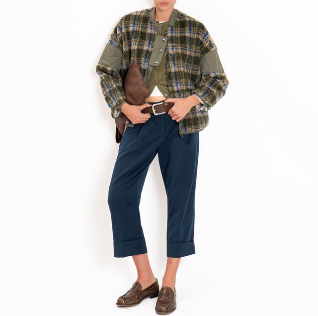 Dixie-Giacca teddy check - militare