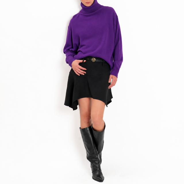 Zeroassoluto-Maglia collo alto 100% LANA SOFT - viola