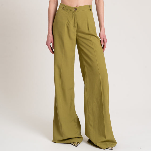 Eco-Pantalone palazzo misto lino - olio